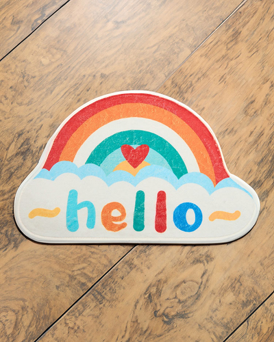 Royalfashion Colorful doormat rug with rainbow 40x60