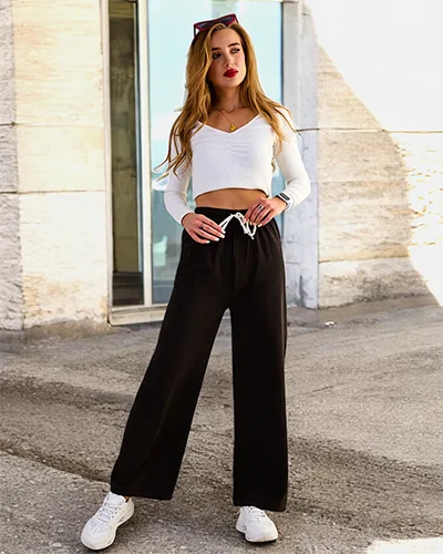 Royalfashion Женские широкие ребристые брюки