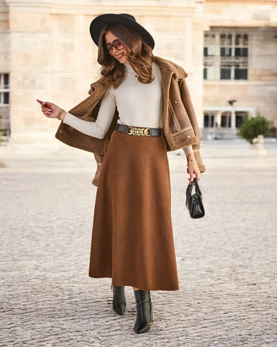 Royalfashion Kvinnors midi kjol a' la mocka