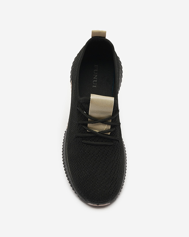 Black women's sports shoes with brown inserts Keteti - Footwear