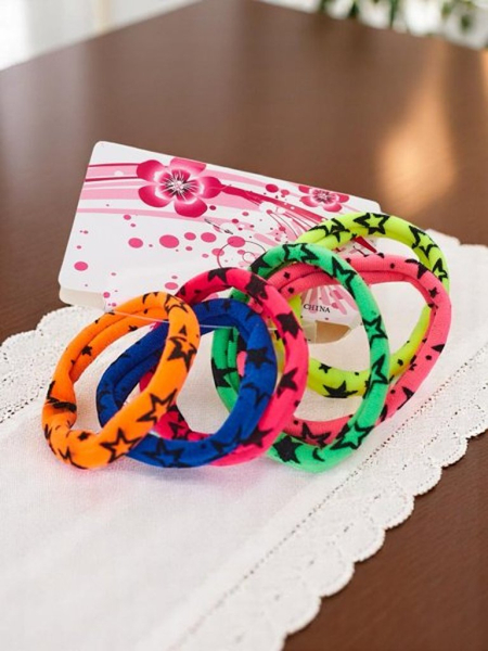 Royalfashion 6-värviline Starina juuksekummide komplekt tähtedega