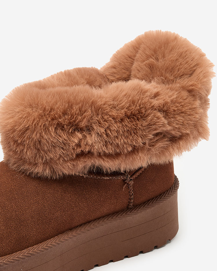 Royalfashion Женские сапоги a'la snow boots в коричневом цвете Goroggo