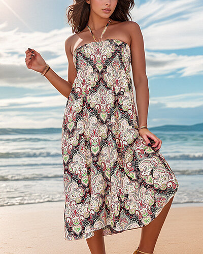 Royalfashion Naiste midi-kleit prindiga