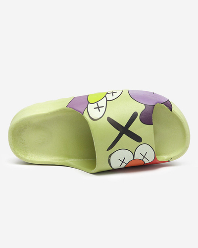 Green women's slippers by Elmino - Footwear