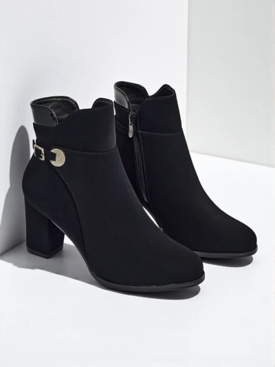 Luna Black Elegant Autumn Ankle Boots