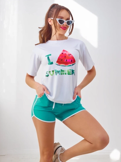 Royalfashion Women's sports set with t-shirt and shorts Watermelon