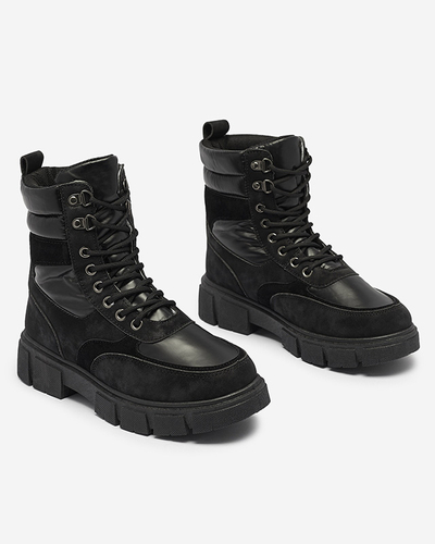 Черные женские утепленные ботинки-трапперы Kasemi- Footwear