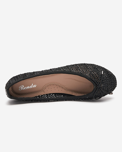 Black women's Wewo braided ballerinas - Footwear