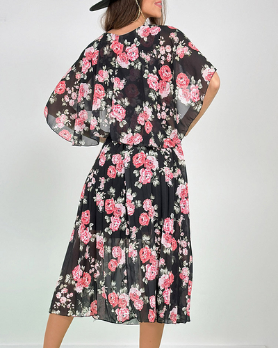 Royalfashion Naiste plisseeritud lilleline midi-kleit