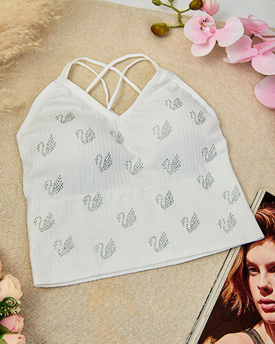 Royalfashion Women's sports bra with zircons