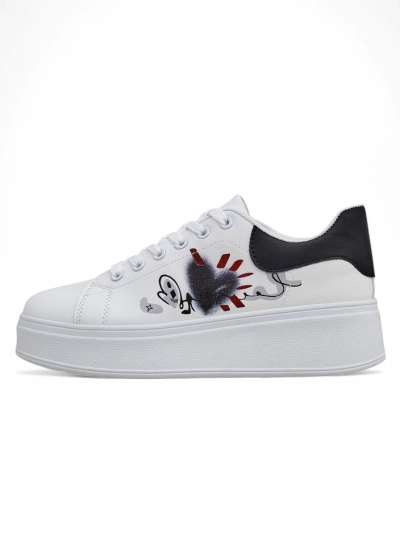 Royalfashion Women's platform sports sneakers with Alcape print