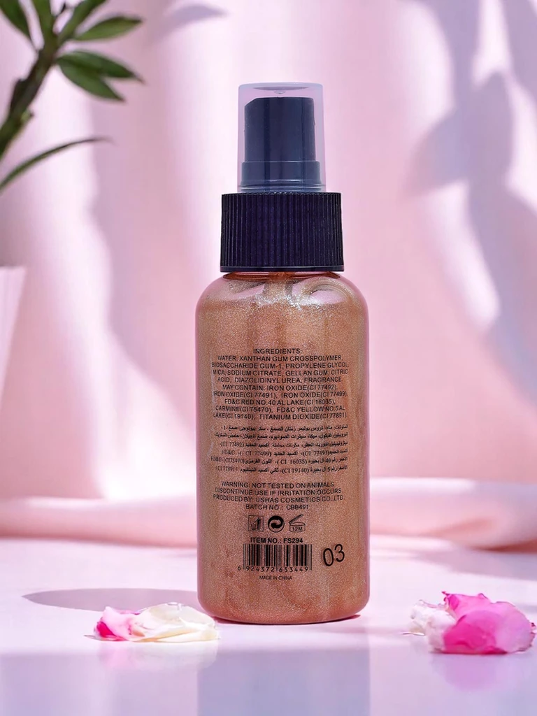 Illuminating face and body mist with glitter Glow Shimmer Spray MoonLight