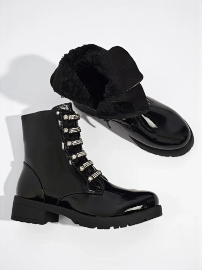 Fjorra Women's Patent Lace-up Ankle Boots