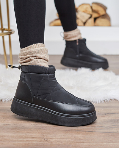 Royalfashion Women's snow boots in black color Fopinia