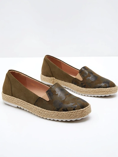 Green women's espadrilles in Nuhente camo - Footwear