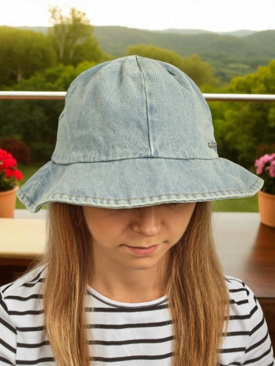 Naiste müts Demetra denim bucket hat – kerge polüesterstiil