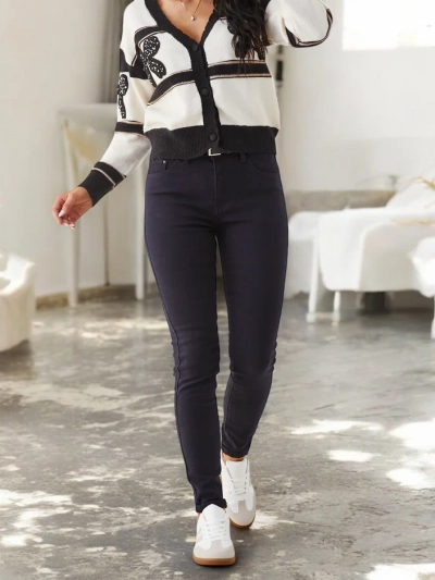 Royalfashion Naiste Puuvillased Kitsad Jeanid