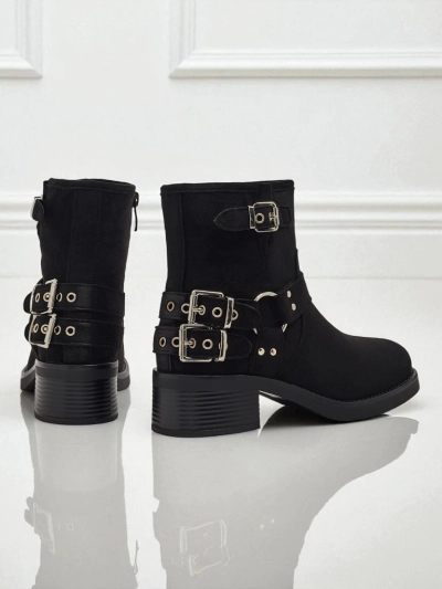 Valtos Women's Eco-Suede Ankle Boots with Buckles