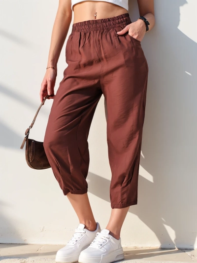 Royalfashion Straight Women's Fabric Trousers 7/8