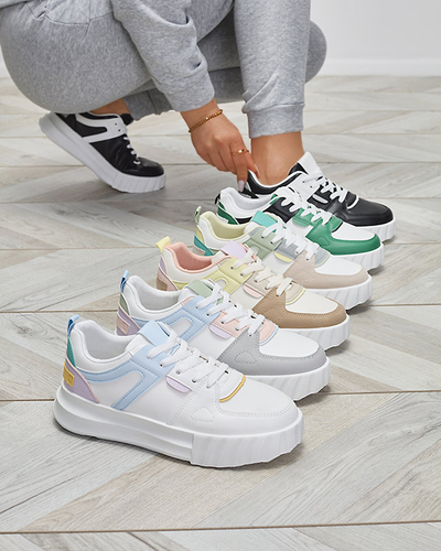 Öko-nahast naiste mustad sportlikud spordijalatsid valge sisekattega Netiris - Jalatsid