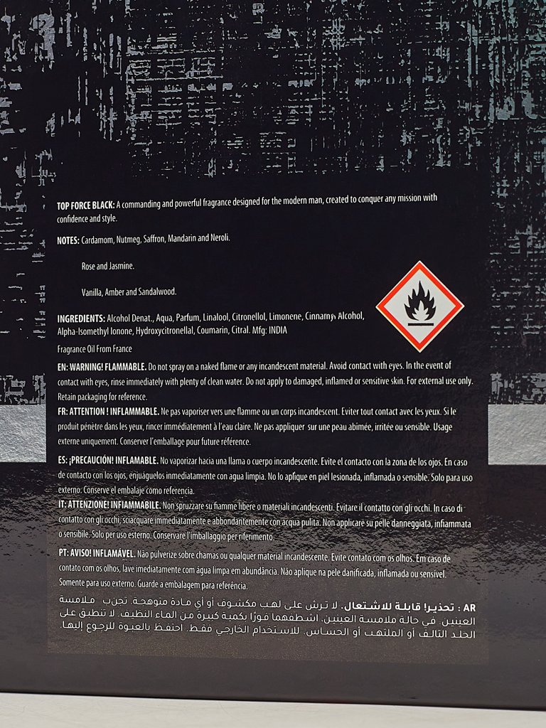 Inspired eau de parfum meestele Top Force Black