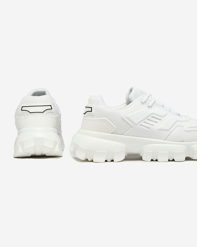 Royalfashion White fabric sports sneakers for men Lamkim