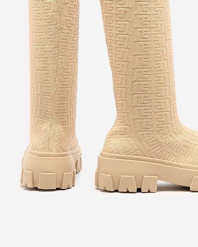 Royalfashion Beige women's patterned boots Helipea