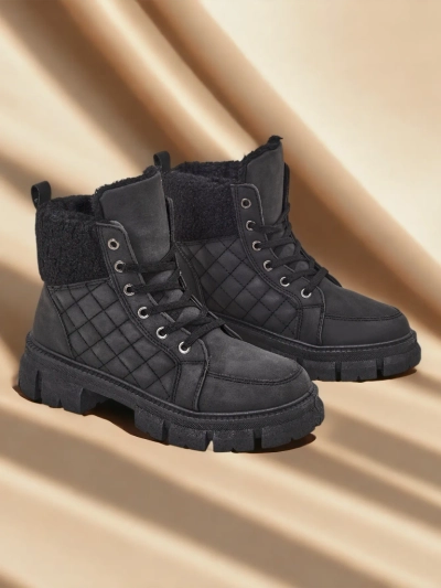 Royalfashion Black women's insulated trapper boots Hogenaf