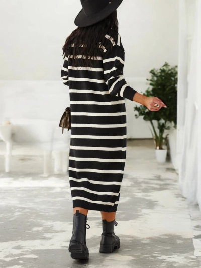 Royalfashion Women's long striped sweater dress