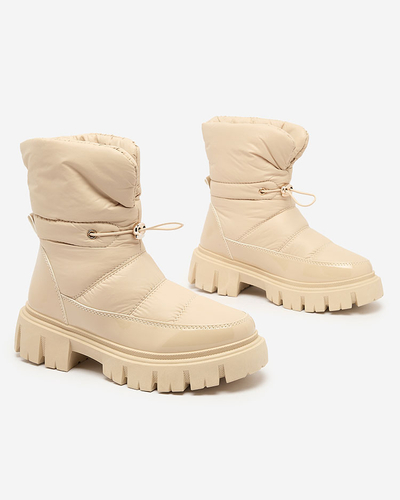 Royalfashion Slip-on women's snow boots in beige Sadella