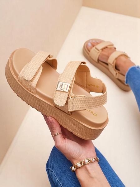 Royalfashion Beige Lavinia women's platform sandals – comfortable summer