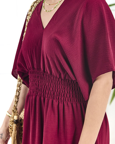 Maroon naiste midi-kleit PLUS SIZE- Rõivad