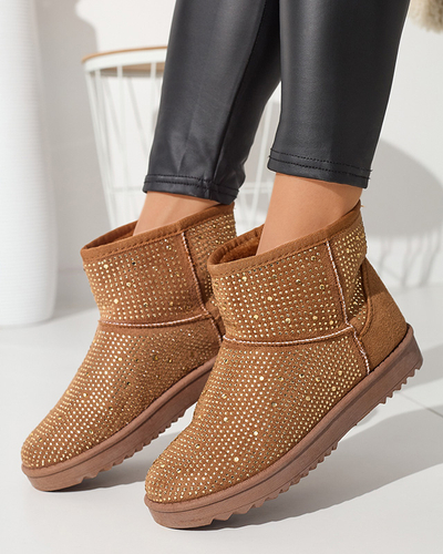 Women's snow boots with camel cubic zirconias Rudis - Footwear