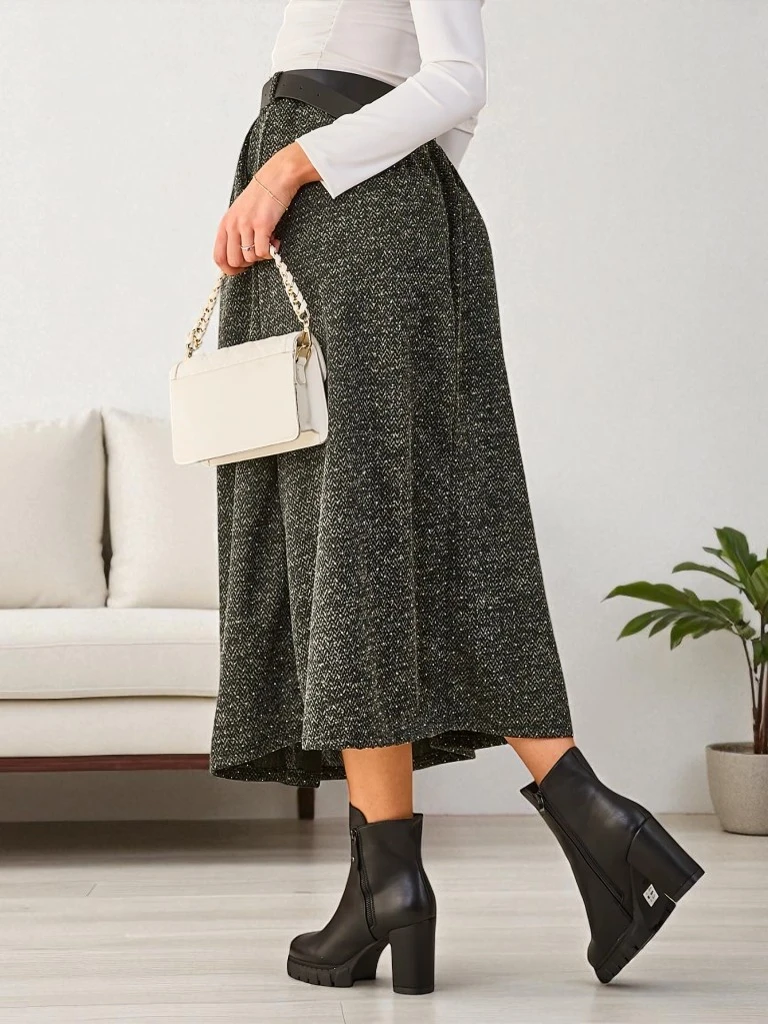 Royalfashion Kvinnor's midi kjol