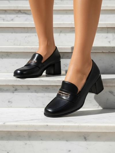 Asolo Elegante Black Block Heel