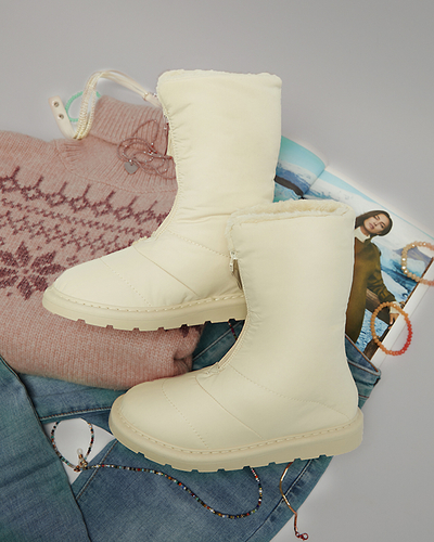 Beige women's shoes a'la snow boots Tirigga- Footwear