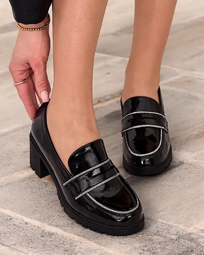 Royalfashion Wlfurorza Femmes's Patent Loafers Befies