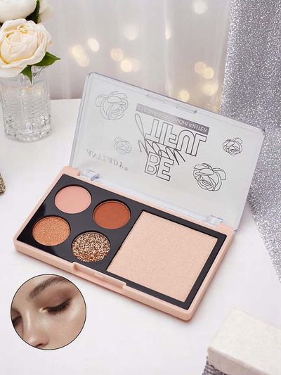 4-värviline palett, mis sisaldab sära ja highlighterit Ruby Glamour