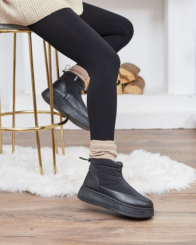 Royalfashion Women's snow boots in black color Fopinia