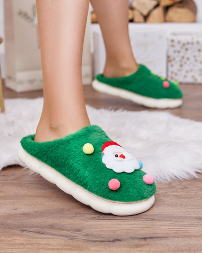 Royalfashion Christmas women's slippers in green Fertemse