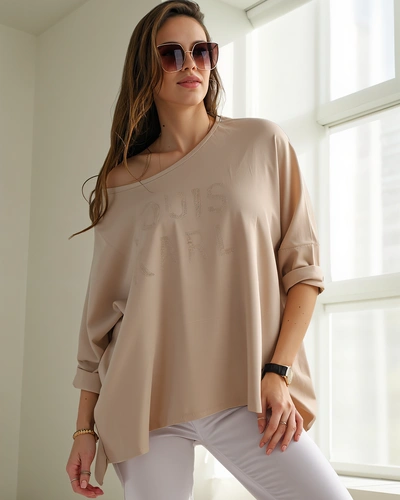 Royalfashion Naiste viskoosist pluus sädeleva kirjatükiga