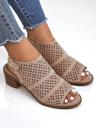 Royalfashion Women's Elira Openwork Low Heel Sandals