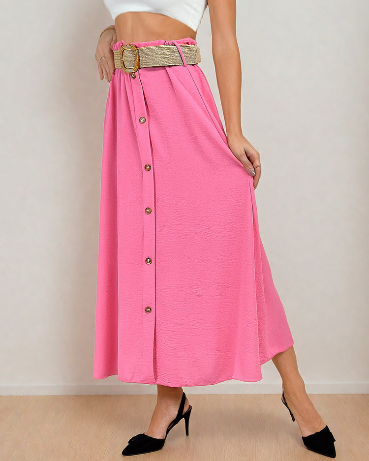 Royalfashion Women's midi skirt with belt