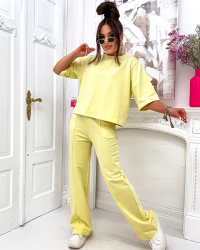 Royalfashion Women's cotton set with wide pants