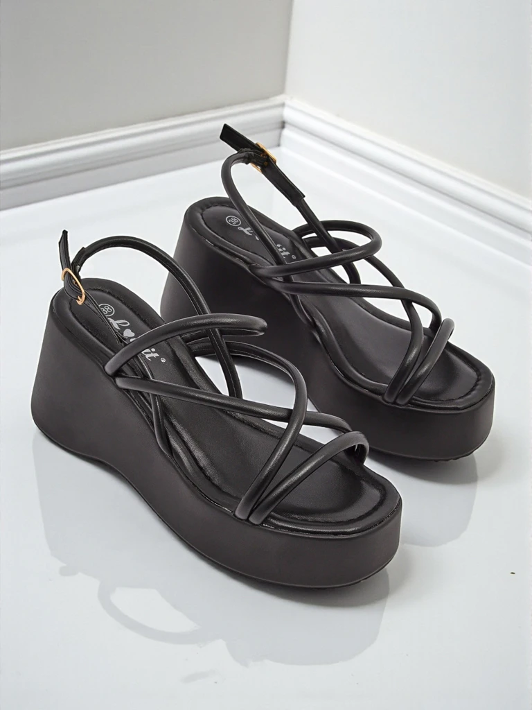 Royalfashion Women's Wedge Sandals Skyline Straps