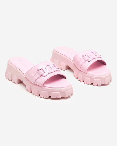 OUTLET Purple women's flip-flops on a thicker sole Inza- Footwear