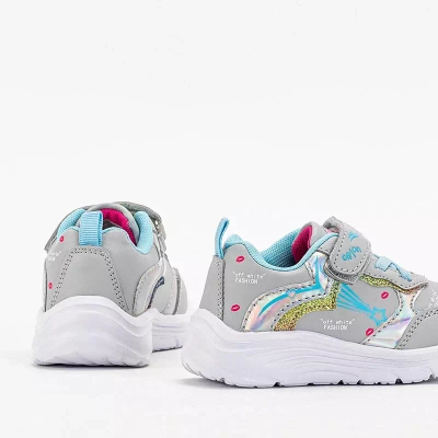 OUTLET Girls' sports shoes light gray with print As- Shoes