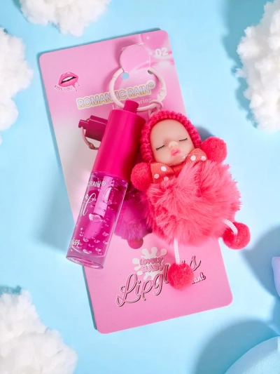 Блеск для губ для детей с куклой Фуксия