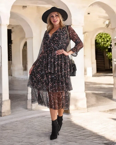 Royalfashion Must mustriline naiste maxikleit