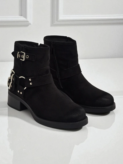 Valtos Women's Eco-Suede Ankle Boots with Buckles